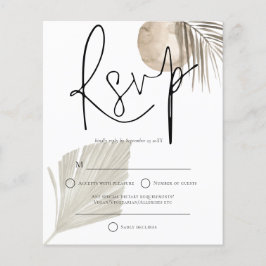 Orçamento Boho Pampas Grass Fã Casamento RSVP