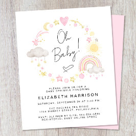 Orçamento Boho Rainbow Baby Girl Convite