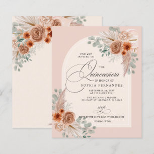 Orçamento Boho Terracotta Pampas Quinceanera Convi