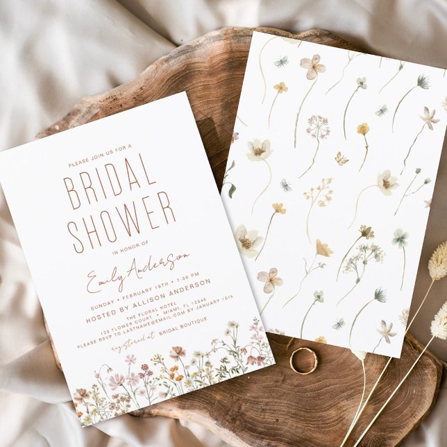 Orçamento Boho Wildflower Chá de panela Elegante (Criador carregado)