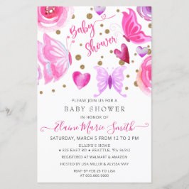 Orçamento Borboletas Roxas Convite para Chá de fra