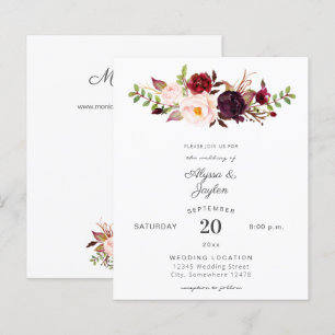 Orçamento Borgonha Marsala e Casamento Floral Ros