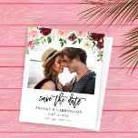 Orçamento Borgonha Rosa 4 Foto Floral Salvar Data<br><div class="desc">** SATIN PAPER É PAPEL FINO. ATUALIZE O PAPEL PARA OBTER UM PAPEL MAIS ESPESADO. TEM UMA OPÇÃO PARA ENVELOPES. *** Economize dinheiro em convites formais com este convite menor que tem uma opção para envelopes. Prepare seus convidados para o maravilhoso casamento com seus Cartões salve a data de Foto...</div>