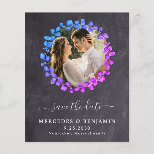 Orçamento Botânico Eucalipto QR Code Salvar a Data (Frente)