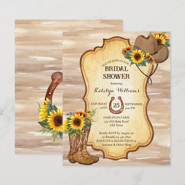 Orçamento Botas de cowboy russas e chapéus girassó (Frente/Verso)