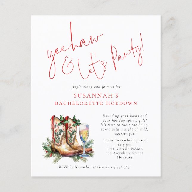 Orçamento Botas Festa de solteira de Natal (Frente)