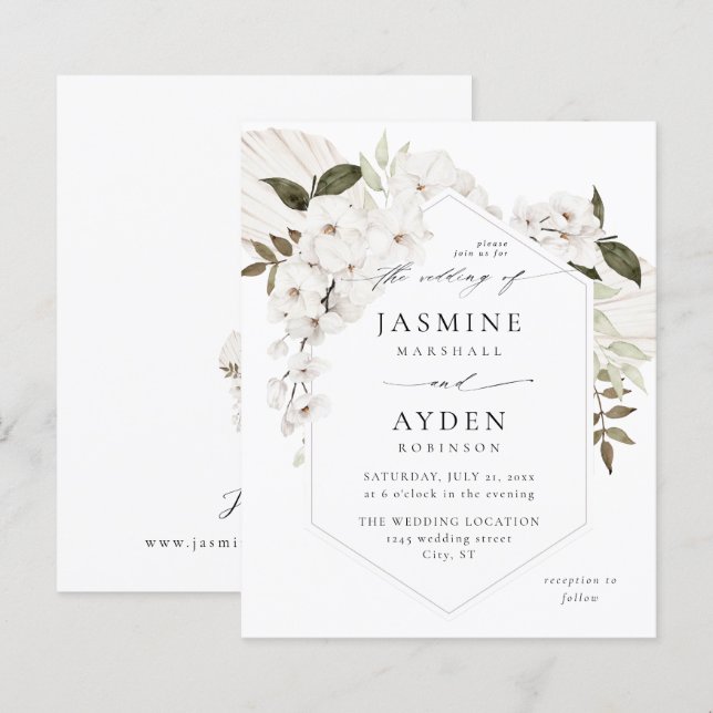 Orçamento Branco Boho Floral Casamento V3 LN (Frente/Verso)