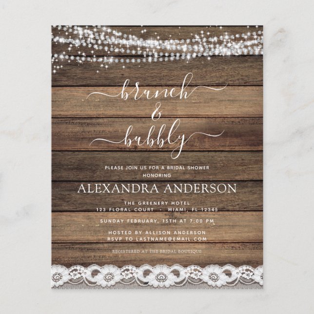 Orçamento Brunch e Bubble Rustic Farmhouse (Frente)