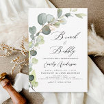 Orçamento Brunch e Chá de panela Eucalyptus<br><div class="desc">Brunch e Bubble Eucalyptus Greenery Succulent Botanical Watercolor Emerald Green Spring Wedding Convites de chá de panela em fundo branco - inclui uma bela e elegante tipografia com folhas botânicas modernas e verde para a celebração especial Bride Be.</div>