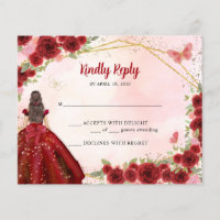 Orçamento Burgundy Glitter Floral Princess RSVP