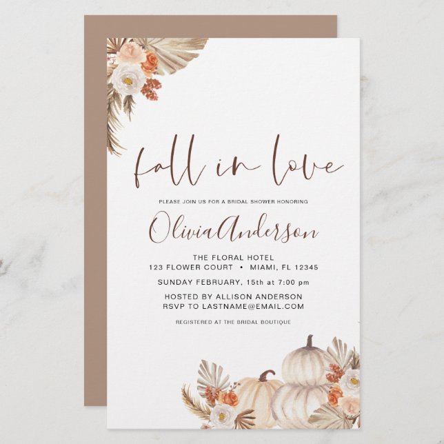 Orçamento Cai no Amor Chá de panela Pampas Grass (Frente/Verso)