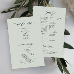 Orçamento cartão de programa de casamento elegante