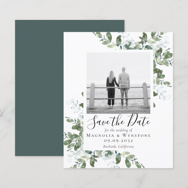 ORÇAMENTO Cartão de Save The Date de casamento com (Frente/Verso)