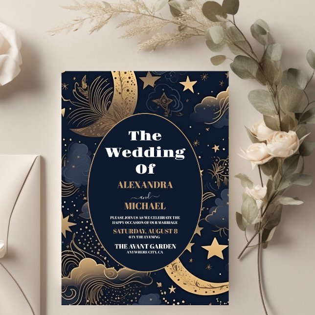 Orçamento Casamento Celestial Azul Dourado Meia-No (Criador carregado)