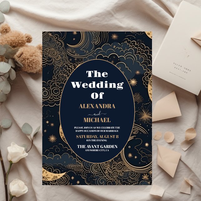Orçamento Casamento Celestial Azul Meia-Noite Dour (Criador carregado)