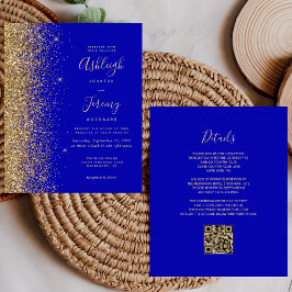 Orçamento Casamento Código QR Glitter Azul Real Do