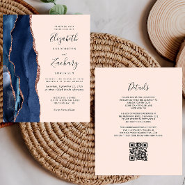 Orçamento Casamento Código QR Rosa Bege Ágata Dour
