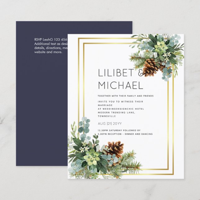 ORÇAMENTO  Casamento em Azul Poeira Eucalipto Folh (Frente/Verso)