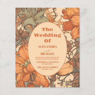 Orçamento Casamento Floral Art Nouveau Laranja Que