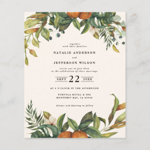 orçamento Casamento floral de citrinos de laranja 