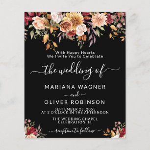 Orçamento Casamento Floral de Outono Romântico Pre