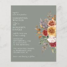Orçamento Casamento Floral Moderno de Outono em Ve