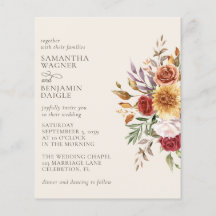 Orçamento Casamento Floral Moderno Outono Marfim