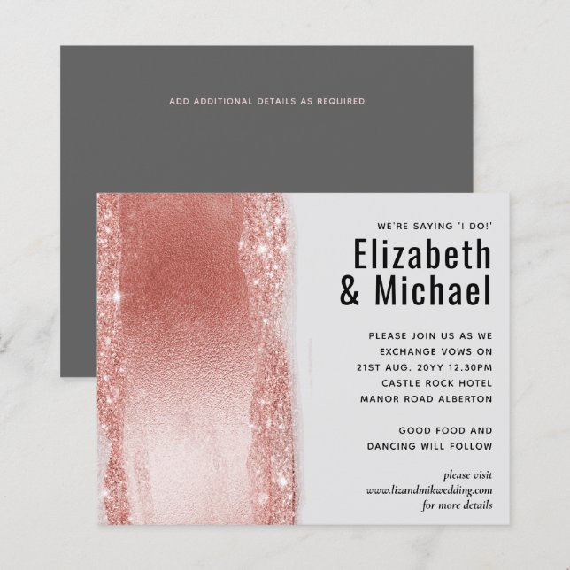 Orçamento Casamento Look Brilho Dourado Rosa Folha (Frente/Verso)