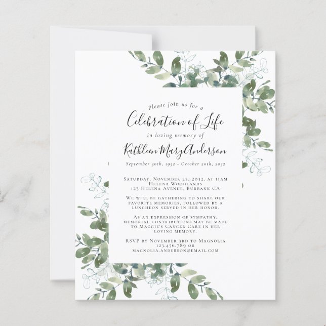 Orçamento Celebração Verde da Vida Convidada (Frente)