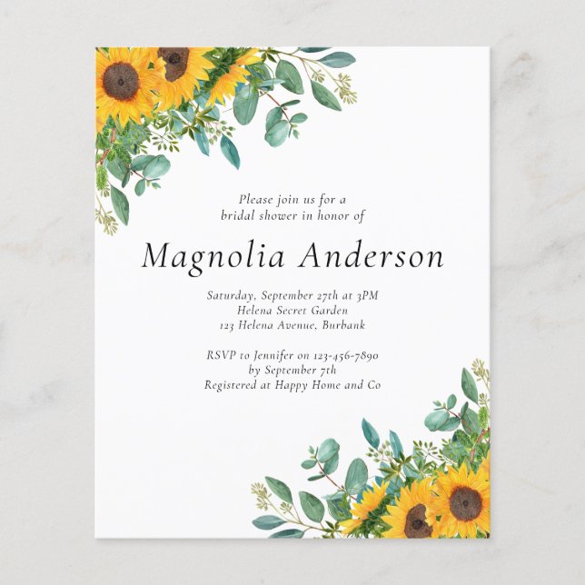 Orçamento Chá de panela de girassol (Frente)