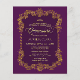 Orçamento Clássico Elegante Roxo Dourado Quinceane