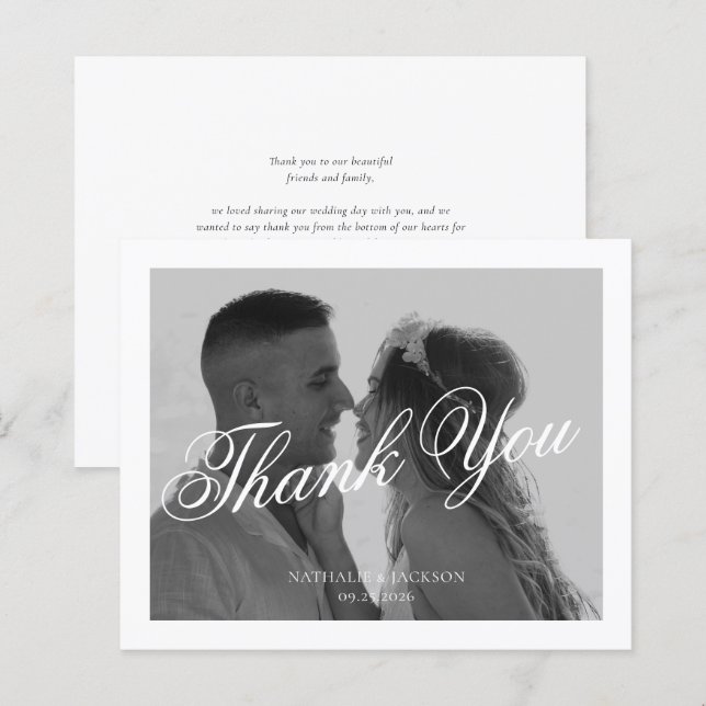 Orçamento Clássico Foto de Casamento com Letra Ele (Frente/Verso)