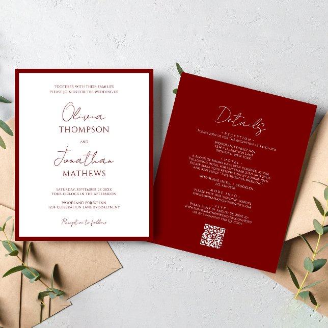 ORÇAMENTO Código QR de Casamento com Borda Vermelh (Criador carregado)