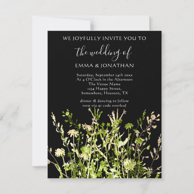 Orçamento CÓDIGO QR Floral Prado Dourado Verde (Frente)