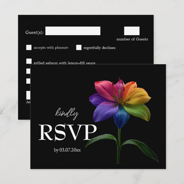 🌈 Orçamento Com RSVP Technicolor Love Menu  (Frente/Verso)