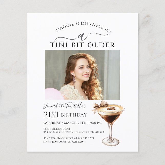 ORÇAMENTO Convite de Aniversário de 21 anos Tini U (Frente)