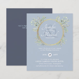 ORÇAMENTO Convite de casamento Azul Rústico Dust