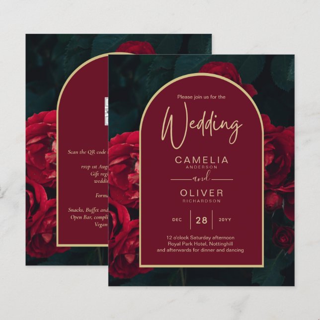 ORÇAMENTO Convite de Casamento de Inverno Floresta (Frente/Verso)