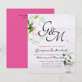 ORÇAMENTO Convite de Casamento Rosa Desbotado Magn