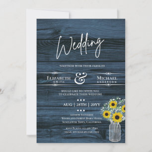 ORÇAMENTO Convite de Casamento Rústico Amarelo Azu