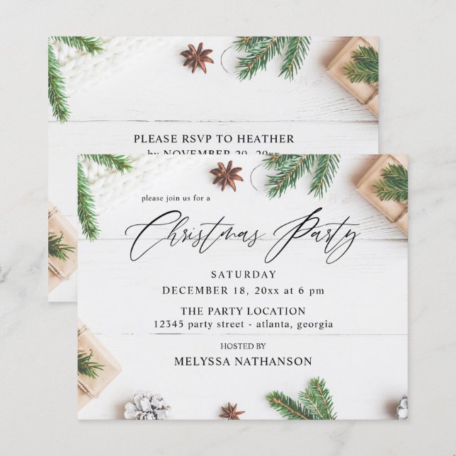 Orçamento Cozy Rustic Pine Sai do Natal (Frente/Verso)