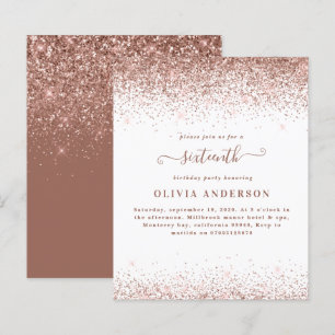 orçamento de 16 anos do rosa dourado glitter girl