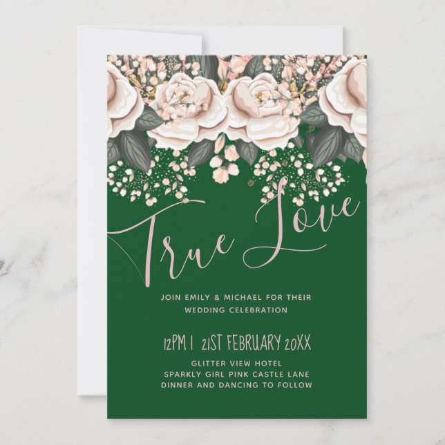 Orçamento de Casamento Floral Rosa Verde Botânico (Frente)