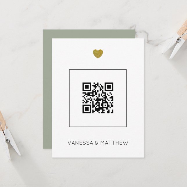 Orçamento de Casamento Moderno com Código QR Sage  (Frente/Verso In Situ)