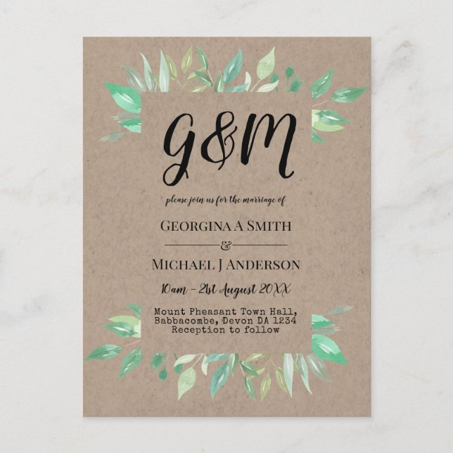 Orçamento de Convite de Casamento com Letra de Est (Frente)