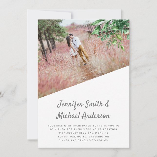 Orçamento de Convite para Casamento de Folha Verde (Frente)