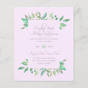 Orçamento de Convite para Casamento Verde Moderno