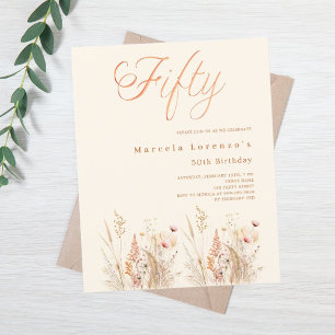 Orçamento de creme de flores silvestres 50 anos