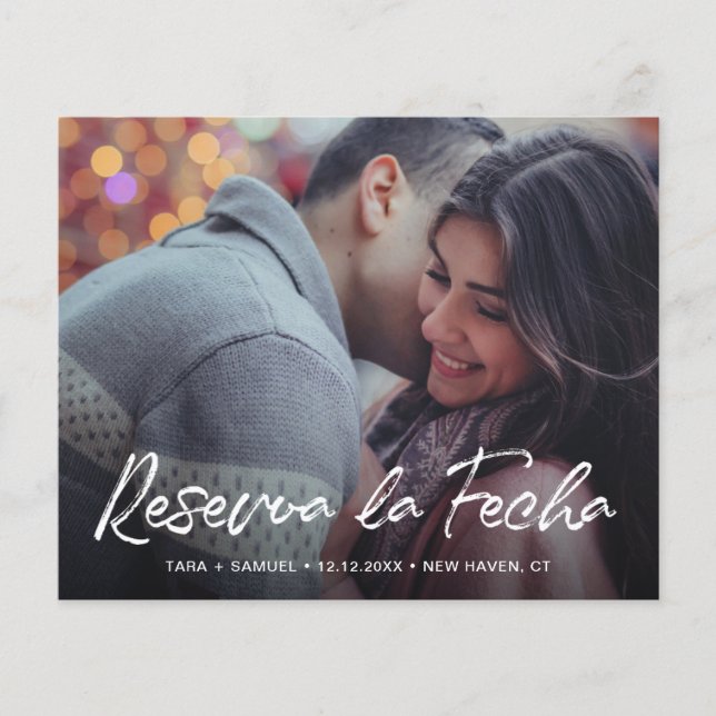 Orçamento de Foto Moderna Espanhol Salve a Data (Frente)