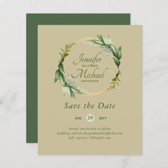 Orçamento de LeahG Salvar a Data Verde Terra Moder (Frente/Verso)